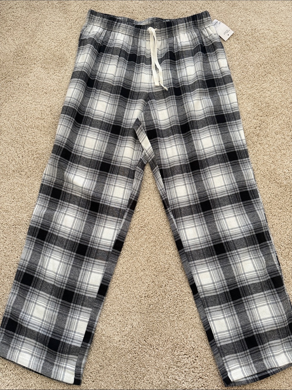 Sonoma Black & White Plaid Flannel Pajama Pants with Drawstring